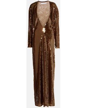 Christopher Esber Triquetra Sequined Gown - Brown