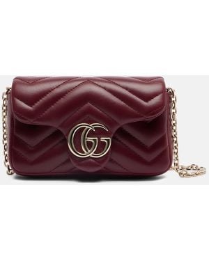 Gucci Gg Marmont Mini Leather Shoulder Bag - Purple