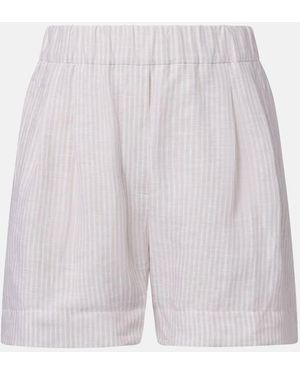 Brunello Cucinelli Linen Shorts With Sequins Embroidery in