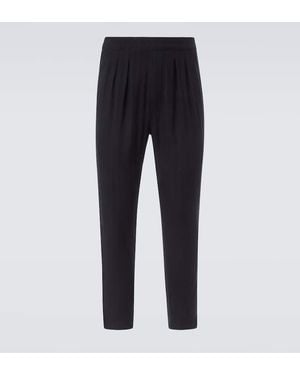 Tom Ford Cotton And Silk Straight Pants - Blue