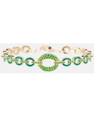 Nadine Aysoy Catena 18kt Gold Bracelet With Emeralds - Green