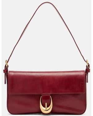 STAUD Harlow Leather Shoulder Bag - Red