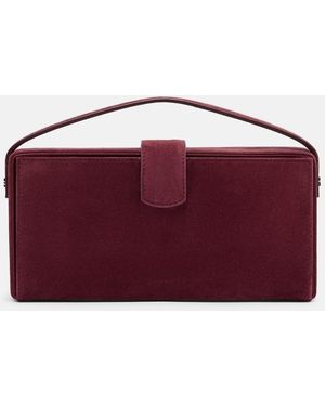 Magda Butrym Apolonia Suede Clutch - Red