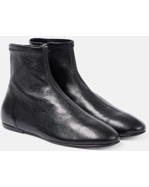 Co. Leather Sock Ankle Boots - Black