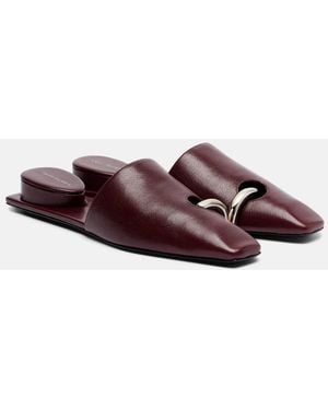 Tory Burch Pierced Leather Mules - Brown