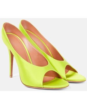 AMINA MUADDI Anok 105 Satin Mules - Yellow