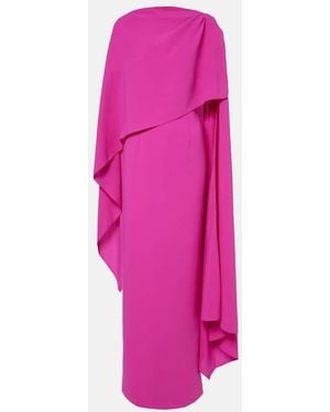 ROKSANDA Demetria Caped Crepe Gown - Pink