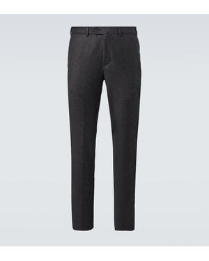 Loro Piana Carlo Wool And Cashmere Straight Pants - Black