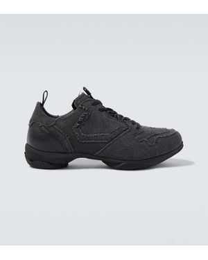 Kiko Kostadinov Ostro Distressed Canvas Sneakers - Black