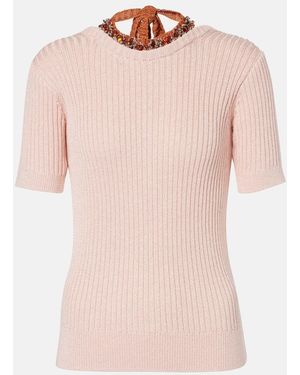 Dries Van Noten Embroidered Sweater - Pink