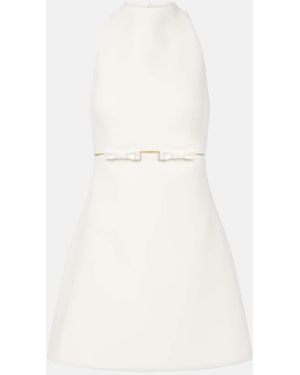 Safiyaa Bridal Jalie Bow-Detail Crepe Minidress - White