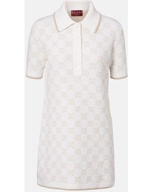 Gucci Gg Wool-Blend Polo Minidress - White