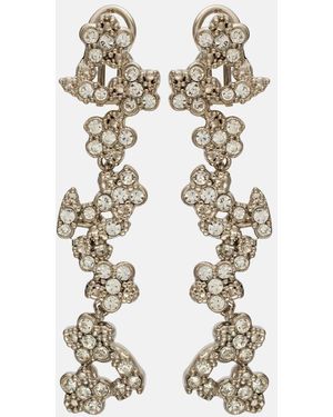 Jil Sander Crystal-Embellished Drop Earrings - Metallic