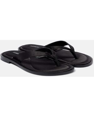 A.Emery Morgan Satin Thong Sandals - Black