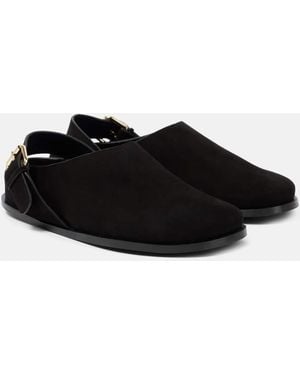 A.Emery Louis Suede Buckle Clogs - Black