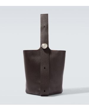Loewe Pebble Large Leather Bucket Bag - White