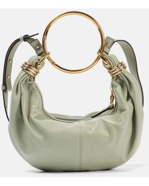 Chloé Bracelet Small Leather Shoulder Bag - Green