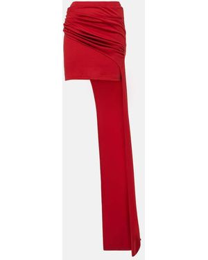 DIDU Draped Cotton Jersey Miniskirt - Red