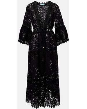 Melissa Odabash Robbie Cotton Lace Kaftan - Black