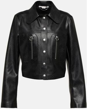 Stella McCartney Faux Leather Shirt Jacket - Black