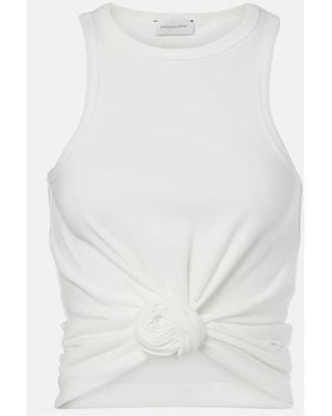 Magda Butrym Gathered Cotton-Blend Tank Top - White