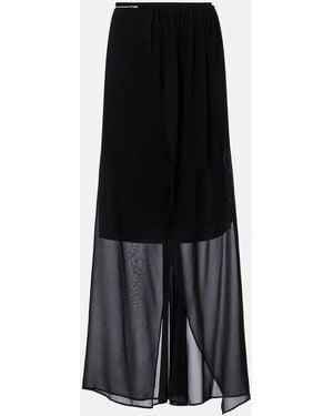 Christopher Esber Chain-Detail Silk Georgette Wrap Skirt - Black
