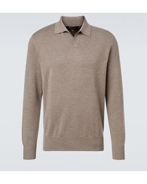 Loro Piana Virgin Wool Polo Sweater - Brown