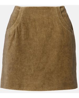 Blazé Milano Coci High-Rise Cotton Velvet Miniskirt - Natural
