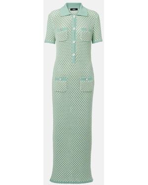 Versace Crochet Cotton-Blend Maxi Dress - Green
