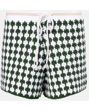 The Upside Portobello Malik Crochet Cotton Shorts - Black