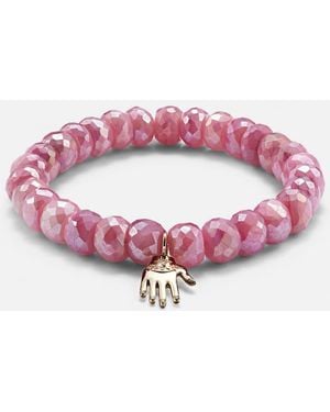 Sydney Evan 14Kt Bracelet With Moonstones And Diamonds - Pink