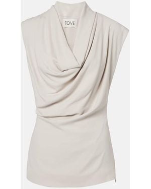 TOVE Nuala Draped Top - White