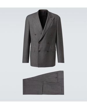 Canali Double-Breasted Wool Suit - Grey
