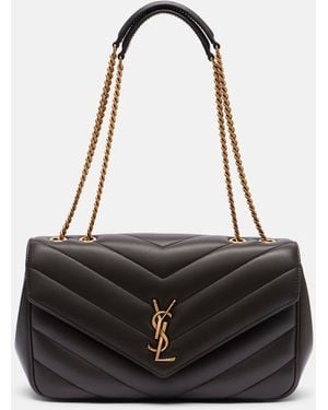 Saint Laurent Lou Lou Medium Leather Shoulder Bag - Black