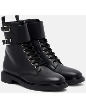 Gianvito Rossi Ripley Leather Combat Boots - Black
