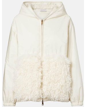 Moncler Panelled Zip-Up Hoodie - Natural