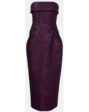 Rebecca Vallance Afina Floral Brocade Cocktail Dress - Purple