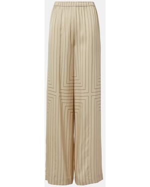 JOSEPH Hulin Silk-Blend Wide-Leg Pants - Natural