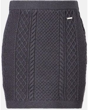 JW Anderson Cable-Knit Wool And Cotton-Blend Miniskirt - Blue
