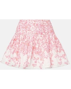 Poupette Colleen Floral Cotton-Blend Miniskirt - Pink