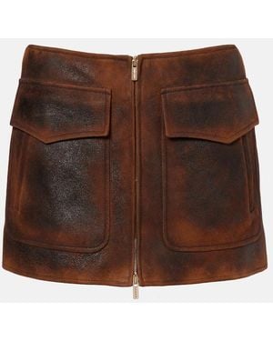 Miu Miu Suede Miniskirt - Brown