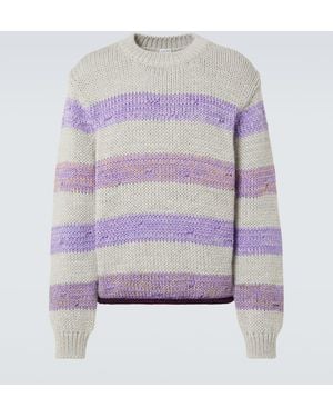 Loewe Striped Wool Sweater - Grey