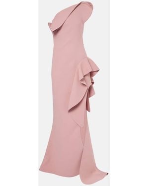 Maticevski Provenance Ruffled One-Shoulder Crepe Gown - Pink