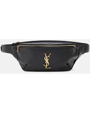 Saint Laurent Classic Monogram Leather Belt Bag - Black