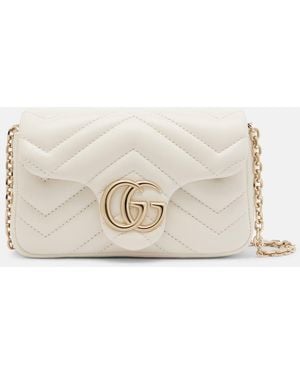 Gucci Gg Marmont Mini Leather Shoulder Bag - Natural