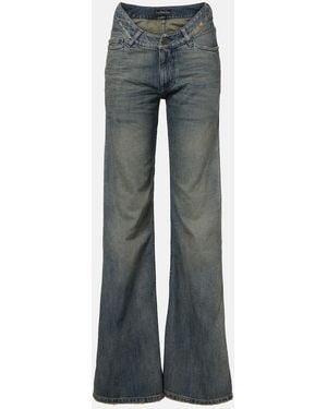 Balenciaga Low-Rise Wide-Leg Jeans - Blue