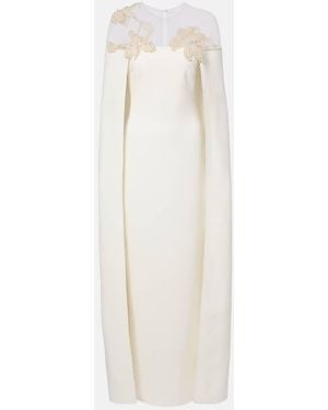 Safiyaa Bridal Ambere Embellished Crepe Gown - White