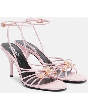 Versace La Medusa 85 Leather Sandals - Pink