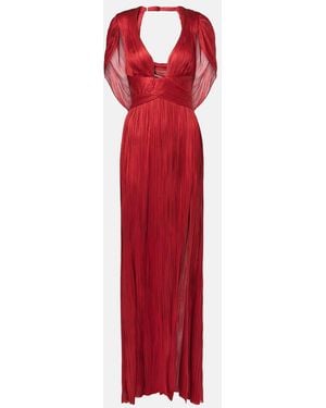 Maria Lucia Hohan Laurel Caped Silk Gown - Red