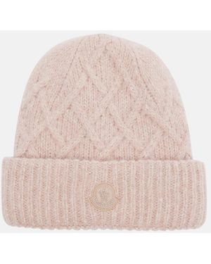 Moncler Embroidered Alpaca-Blend Beanie - Natural